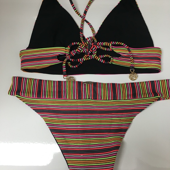 LULI FAMA Jungle Glow REVERSIBLE Two Piece Bikini EUC - Picture 8 of 13